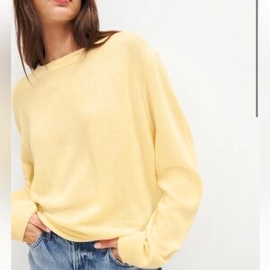Reformation yellow cashmere boyfriend sweater